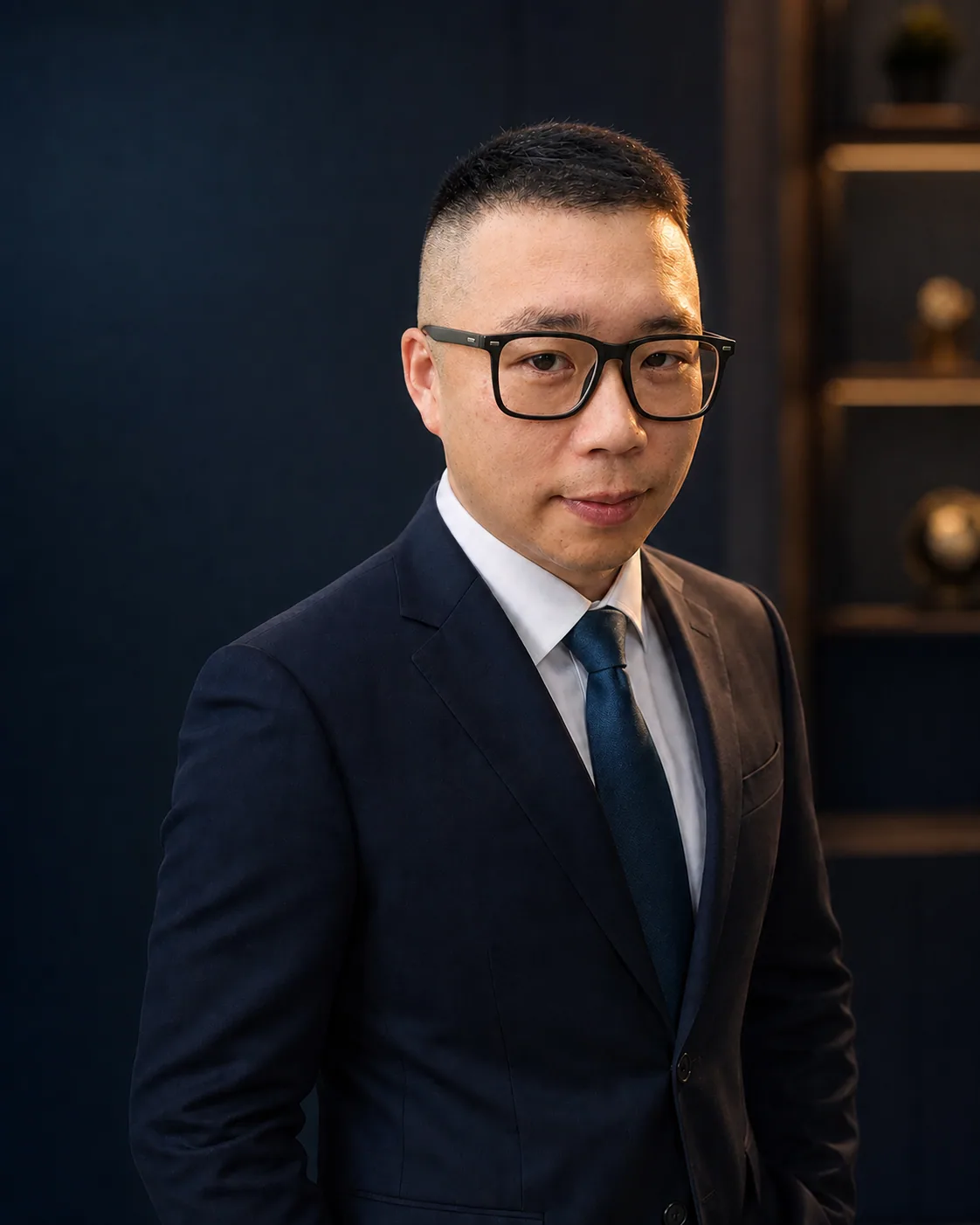 林凡真穿著深藍西裝的正式形象照